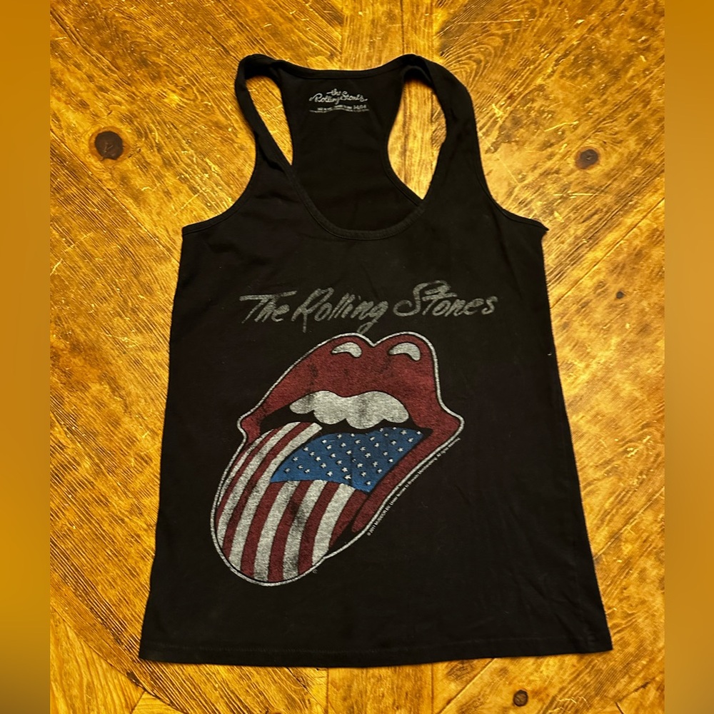 The Rolling Stones Black Tee with White Logo